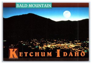 Bald Mountain Ketchum Idaho Night Scene Continental Aerial View Postcard