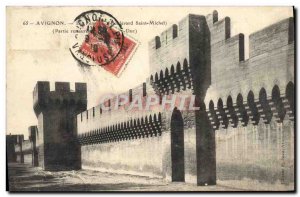 Old Postcard Avignon Ramparts and Boulevard Saint Michel
