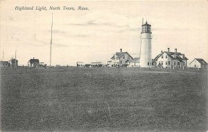 North Truro Massachusetts 1908 Postcard Highland Light Lighthouse