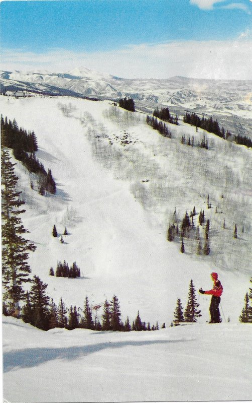 Aspen Colorado Bell Mountain Ski Run & Skier