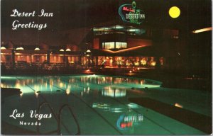 Postcard NV Las Vegas - Wilbur Clark's Desert Inn  Night View of pool