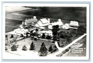 Bird's Eye View Home Of Keystone Farm Waukesha WI RPPC Photo Antique Postcard 