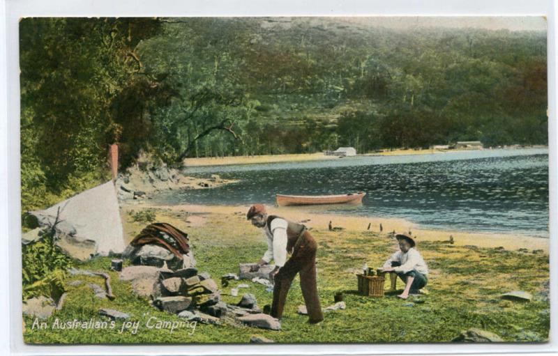 Camping An Australian Joy Australia 1907 postcard