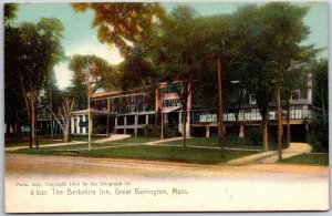 The Berkshire Inn Great Barrington Massachusetts Grounds Trees Building Postcard