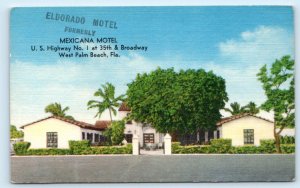 WEST PALM BEACH, FL~ Roadside Eldorado Motel MEXICANA MOTEL 1940s Linen Postcard