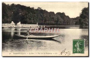 Old Postcard The View Rambouillet park on the lawn