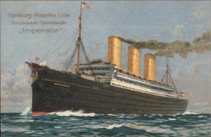 Hamburg Amerika Hamburg-Amerika Line Steamship IMPERATOR c1910 Postcard