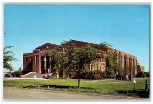 c1950 Physical Education Building Campus Students Fargo North Dakota ND Postcard