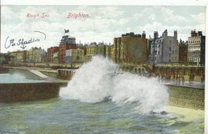 Sussex Postcard - Rough Sea - Brighton - Ref 12759A