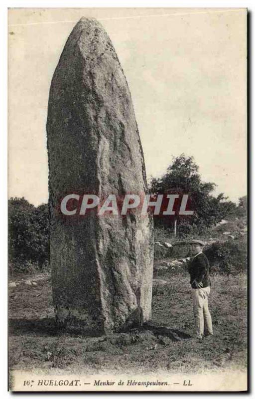 Old Postcard Dolmen Menhir Menhir of Huelgoat Herampeulven