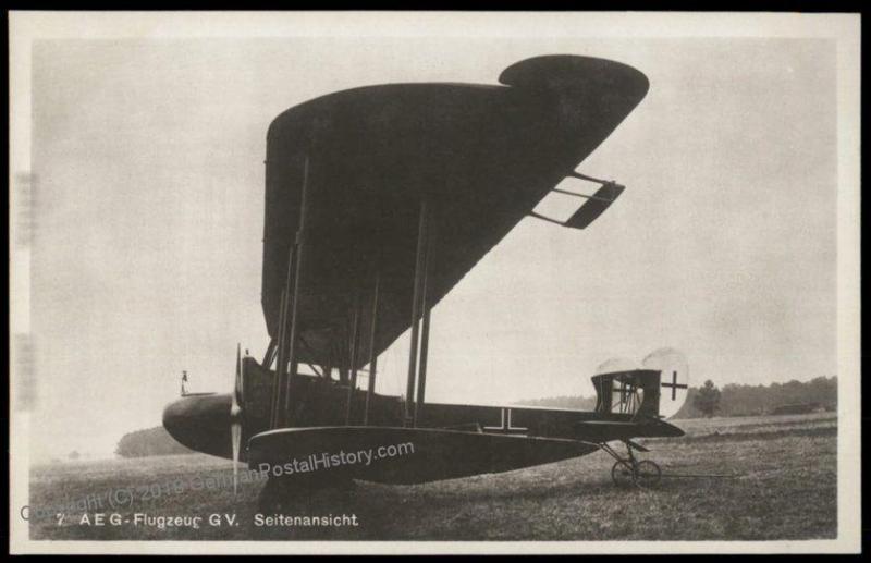 Germany WWI AEG GV Gross-Kampfflugzeug Biplane Bomber Airplane  RPPC 64709