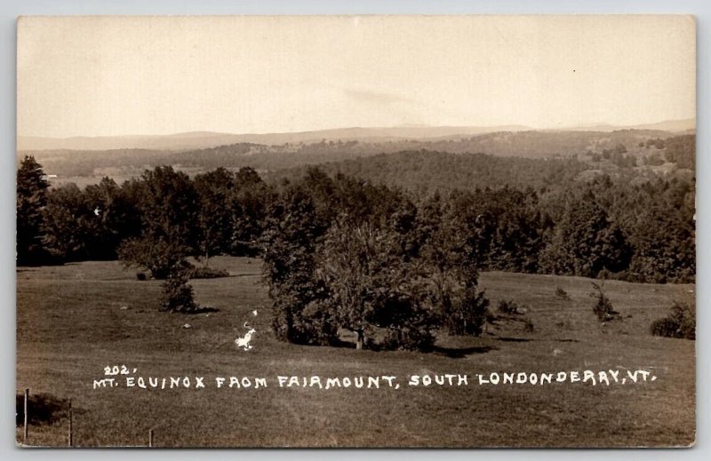 Mt Equinox From Fairmount South Londonderry RPPC Photo Postcard Y25