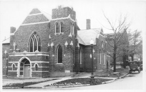 H29/ Cadillac Michigan RPPC Postcard c1940s M.E. Church Building  29