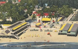 FL, Palm Beach, Florida, Beach Scene, Aerial View, Curteich No 9B-H774