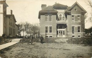 1910 Shelby Iowa School House occupation RPPC Postcard 26-189