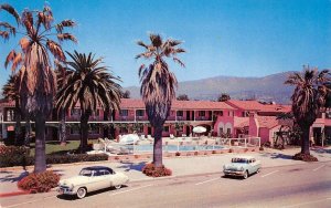 OCEAN PALMS MOTOR LODGE Santa Barbara, CA Pool Roadside c1950s Vintage Postcard