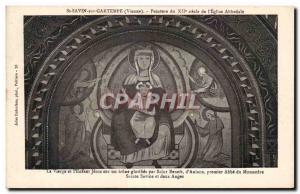 Postcard Old St savin on gartempe (comes) of the twelfth century painting of ...