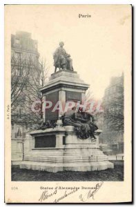 Postcard Old Paris Statue of Alexandre Dumas