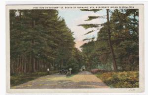 Pine Avenue Menominee Indian Reservation WI postcard