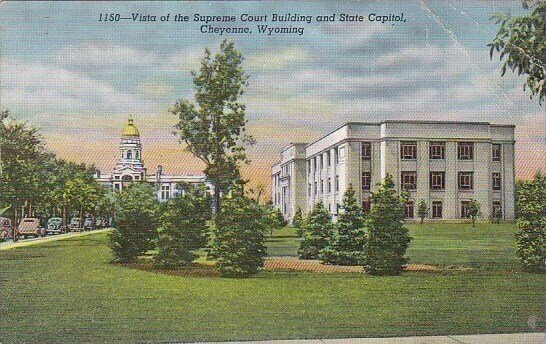 Vista Of The Supreme Court Building And State Capitol Cheyenne Wyoming 1944