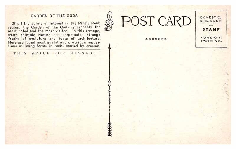 Postcard NATURE SCENE Colroado Springs Colorado CO AP3726
