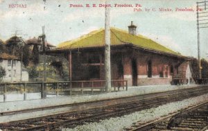 Freedom Pennsylvania Train Station Vintage Postcard AA7593