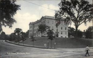 Winchester MA High School c1910 Postcard