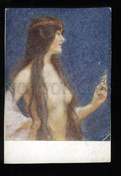 135509 Semi-NUDE Female SLAVE Harem BELLY DANCER Vintage PC