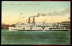 dc1432 - Steamer QUEBEC Postcard 1910s R&O Navigation. St. Lawrence River