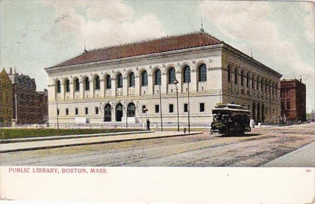 Massachusetts Boston Trolley At The Public Library