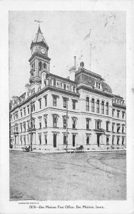 Des Moines Iowa 1907 Postcard Des Moines Post Office