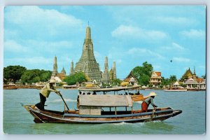 Bangkok Thailand Postcard Wat Aroon Temple of Dawn 1969 Vintage Posted