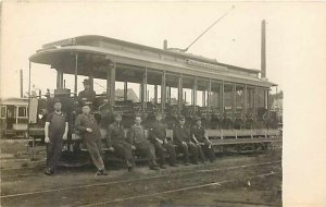 Auburn & Eden Park Street Car Trolley, RPPC, Providence, Rhode Island