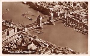 uk3878 aerial view of tower bridge and tower of london ship real photo uk