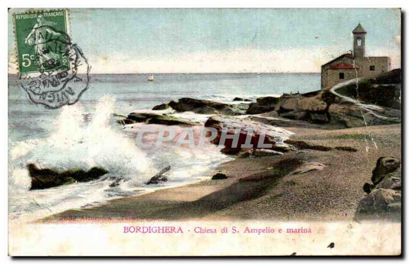 Postcard Old Bordigera Chiesa di S. Ampelio e Marina