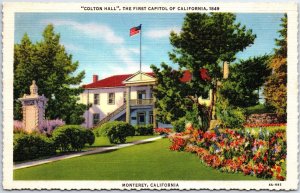 VINTAGE POSTCARD COLTON HALL THE FIRST CALIFORNIAN CAPITOL AT MONTEREY 1938