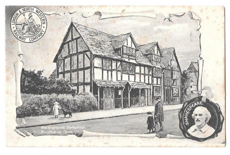 England  - One postcard  Shakespeare's Birthplace posted 1904 #2579