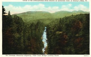 Vintage Postcard Gorge Ottauquechee River Quechee Gulf Dewey's Mills Vermont VT