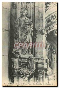 Postcard Old Brou Church Bourg Figure of Mausoleum of Margaret of Bourbon