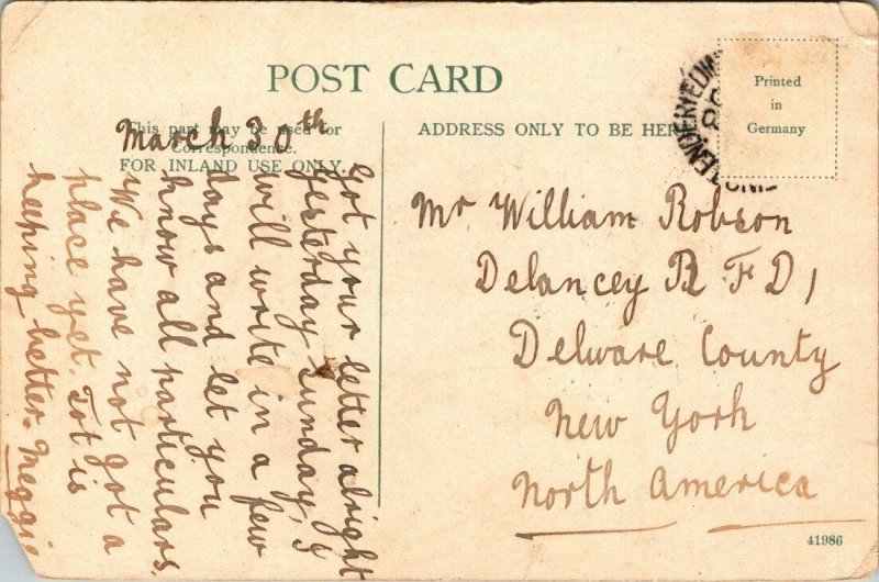 VTG Postcard Mitford Nr Morpeth Delware County New York Red Letter Graham 1315