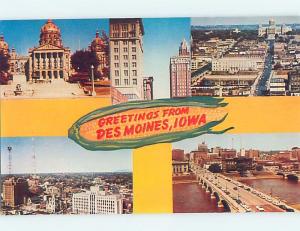 Unused Pre-1980 FOUR VIEWS ON CARD Des Moines Iowa IA ho7976@