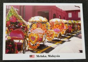 [AG] P74 Malaysia Melaka Christ Church Trishaw Tourism Transport (postcard) *New