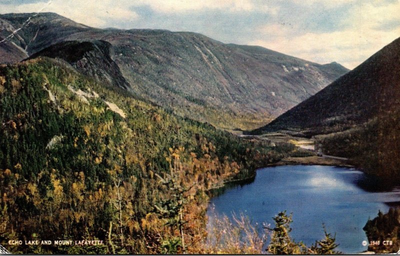 New Hampshire White Mountains Franconia Notch Echo Lake and Mount Lafayette