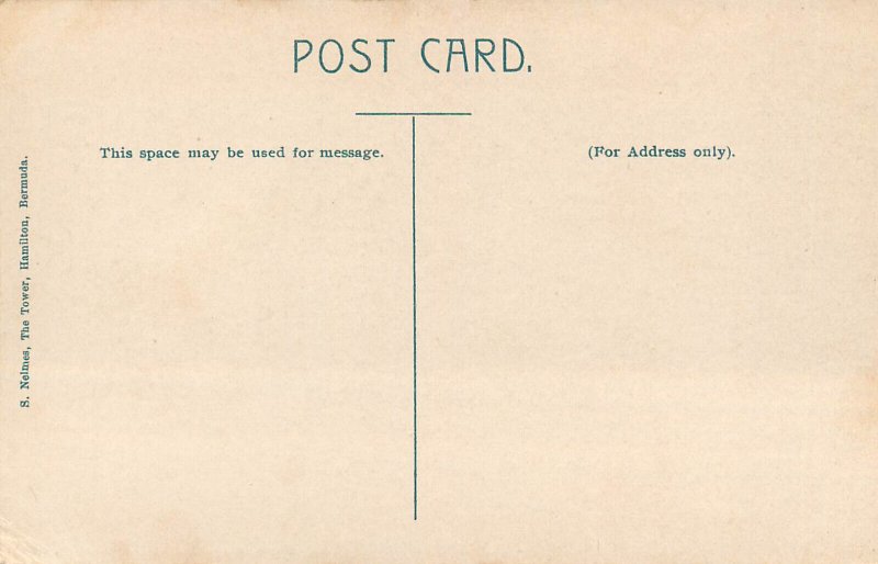 Bermuda Islands map vintage postcard