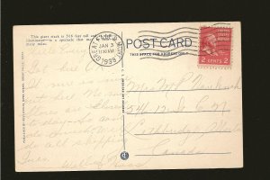 USA Postmark 1939 Great Falls Mont Big Stack at Night Great Falls Postcard