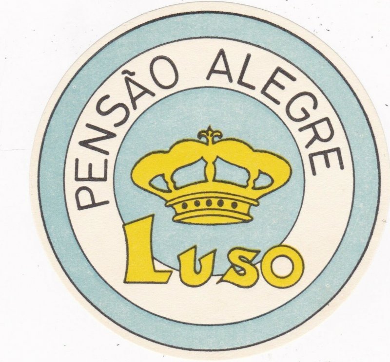 Portugal Luso Pensao Alegre Vintage Luggage Label sk2371