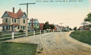 Postcard Early View of Middle Beach Avenue, Madison, CT.   L5