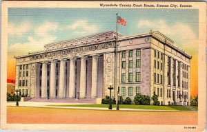 Postcard COURT HOUSE SCENE Kansas City Kansas KS AK5898