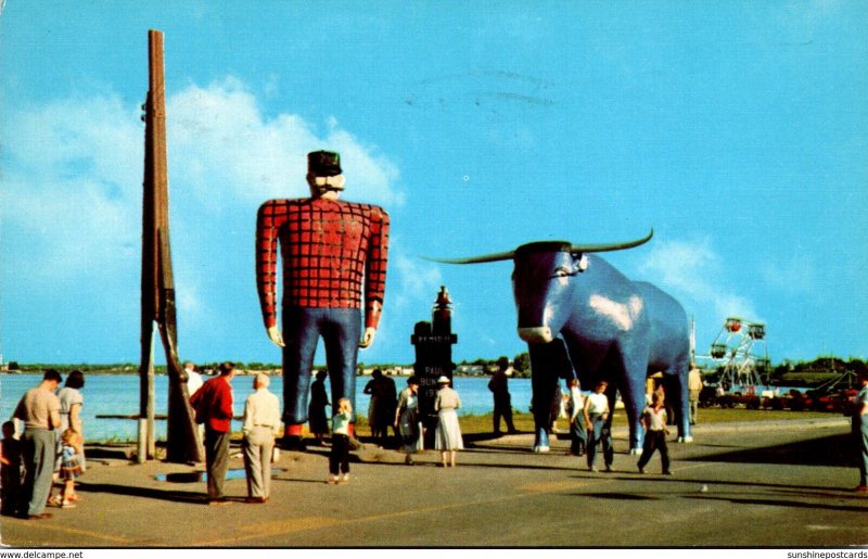 Minnesota Bemidji Paul Bunyan and Babe His Blue Ox 1956