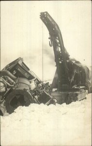 RR Train Wreck Crane - Storm Lake IA Written on Back Real Photo Postcard xst